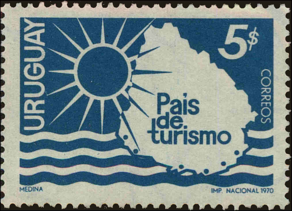 Front view of Uruguay 778 collectors stamp