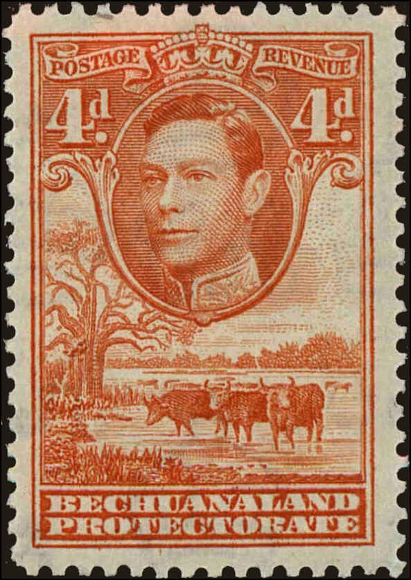 Front view of Bechuanaland Protectorate 129 collectors stamp