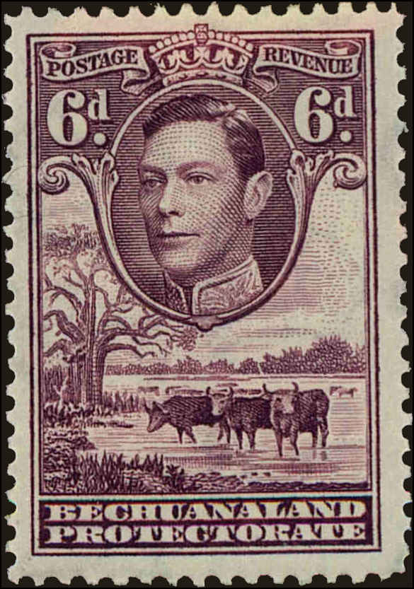 Front view of Bechuanaland Protectorate 130 collectors stamp