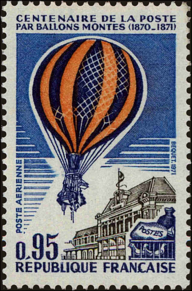Front view of France C44 collectors stamp
