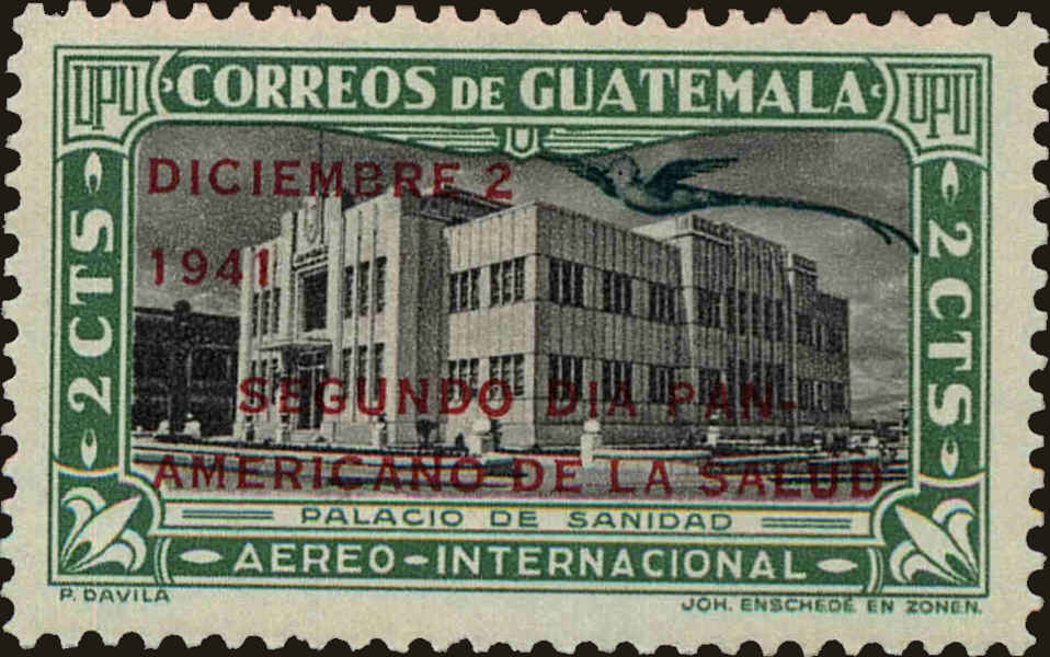Front view of Guatemala C124 collectors stamp