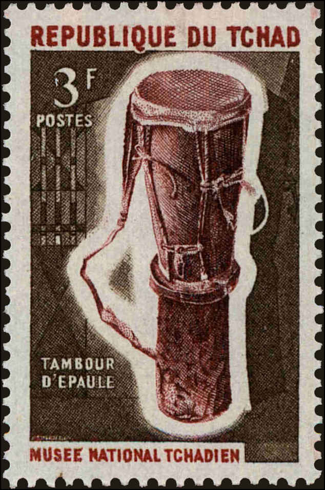 Front view of Chad 118 collectors stamp