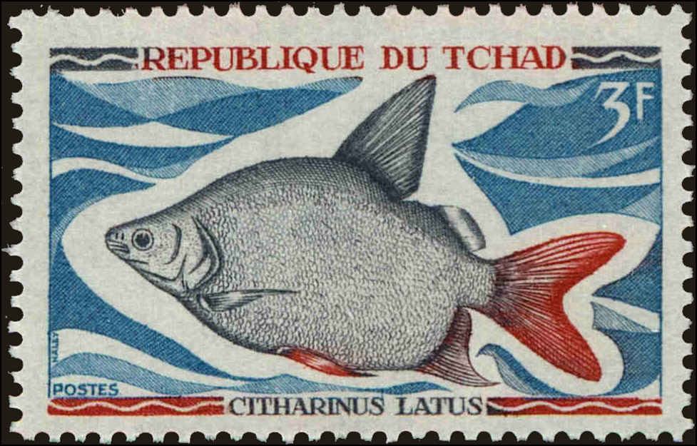 Front view of Chad 219 collectors stamp