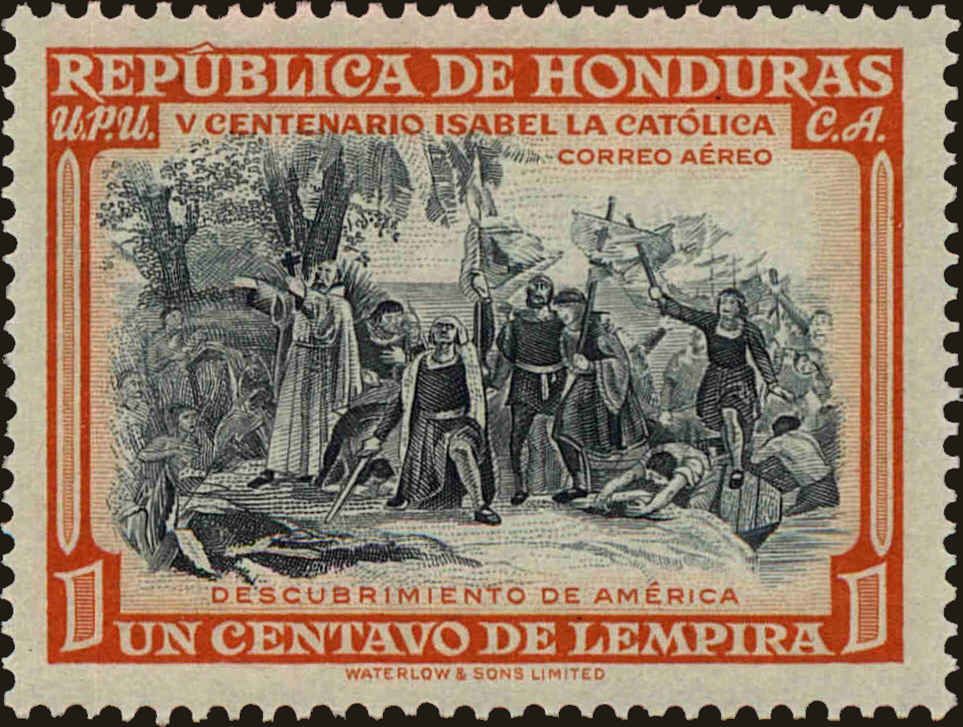 Front view of Honduras C198 collectors stamp