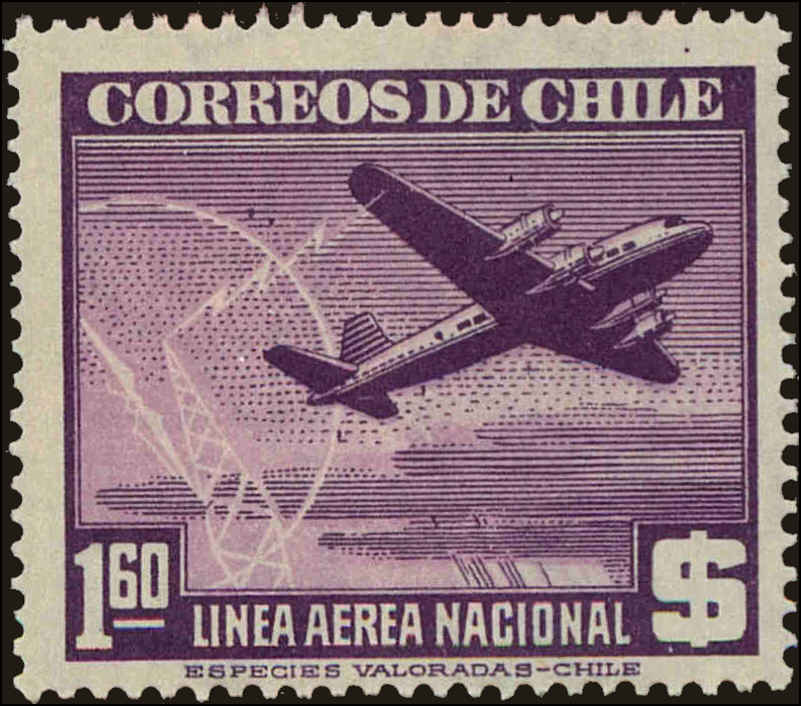 Front view of Chile C118 collectors stamp