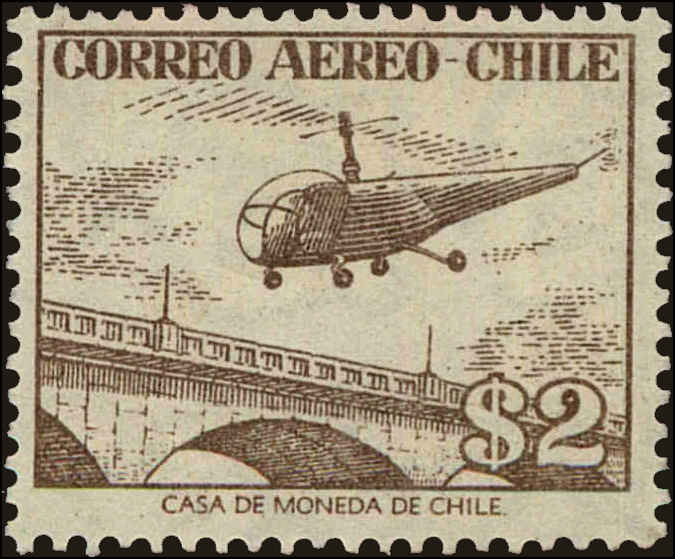 Front view of Chile C175 collectors stamp