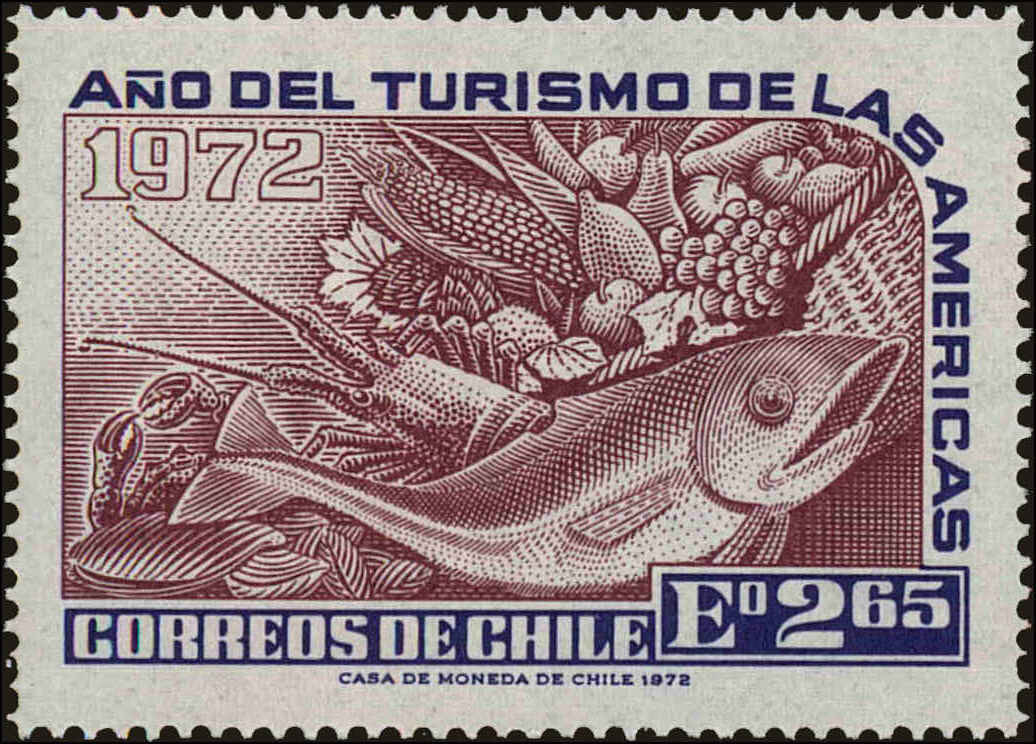 Front view of Chile 431 collectors stamp