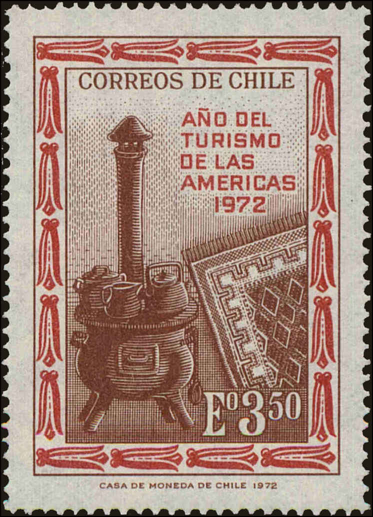 Front view of Chile 432 collectors stamp