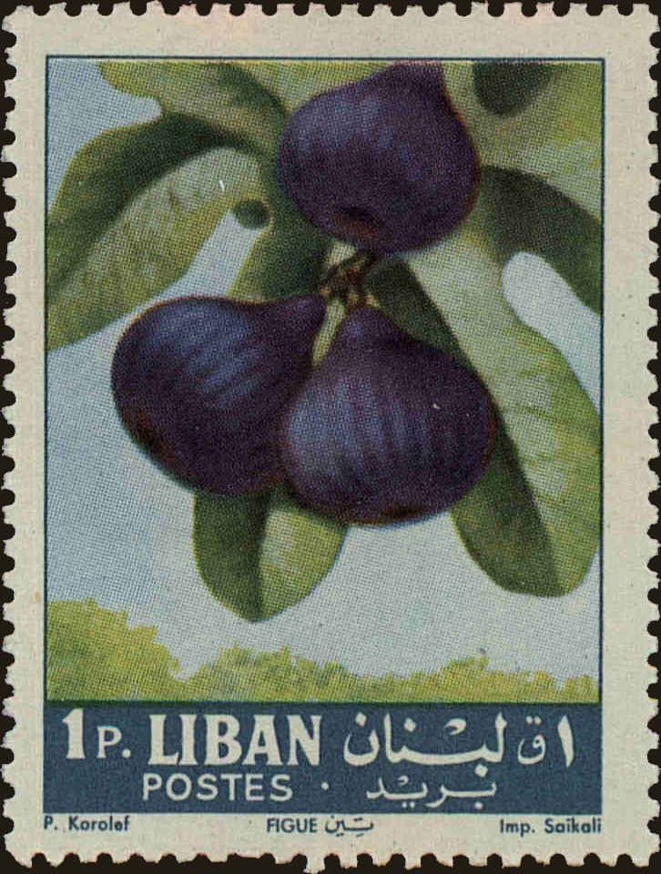 Front view of Lebanon 393 collectors stamp