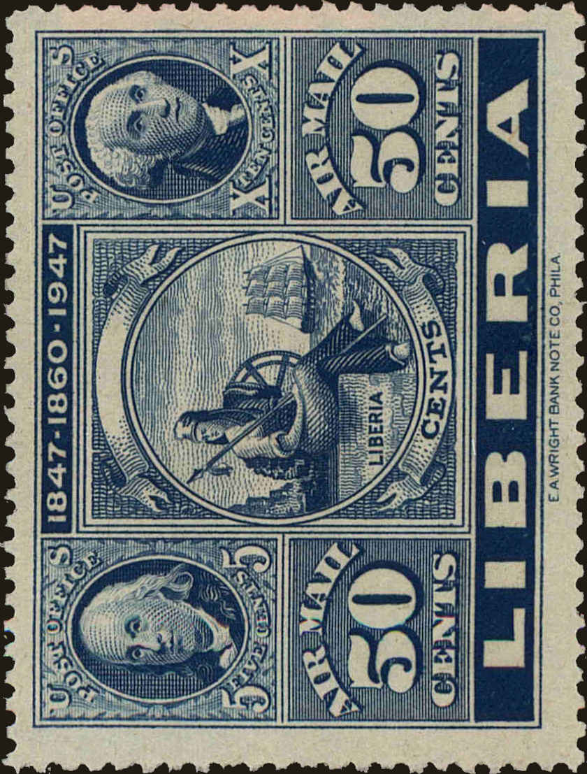Front view of Liberia C56 collectors stamp
