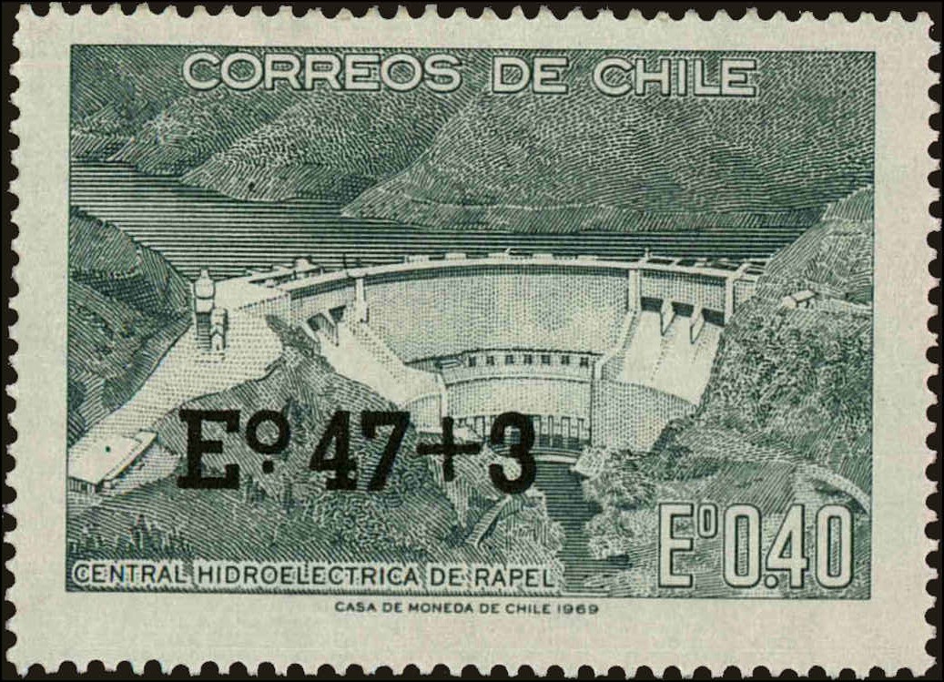 Front view of Chile B8 collectors stamp