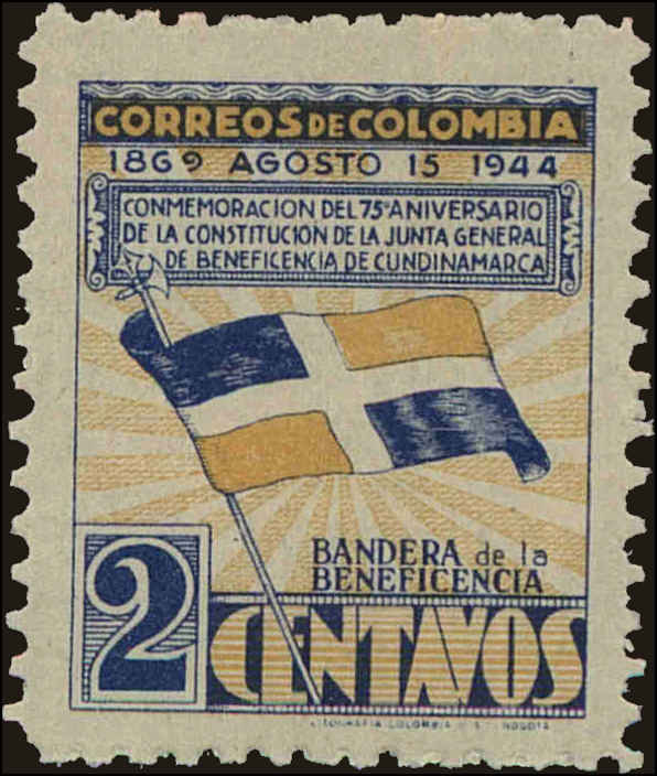 Front view of Colombia 508 collectors stamp
