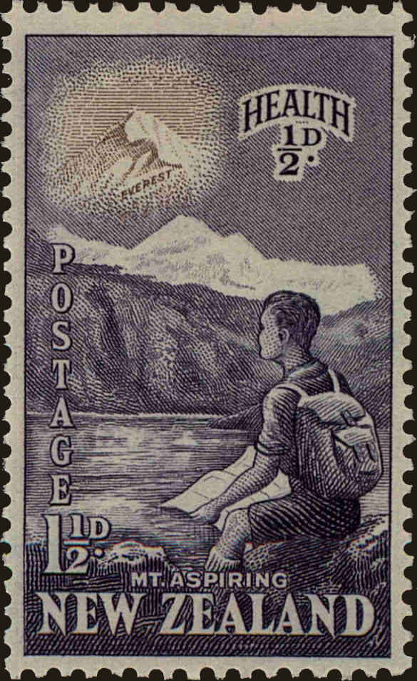 Front view of New Zealand B44 collectors stamp
