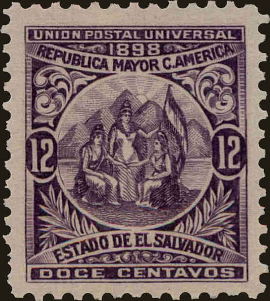 Front view of Salvador, El 182 collectors stamp