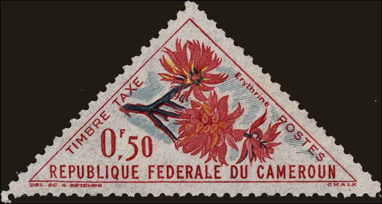 Front view of Cameroun (French) J35 collectors stamp