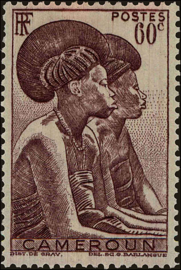 Front view of Cameroun (French) 308 collectors stamp