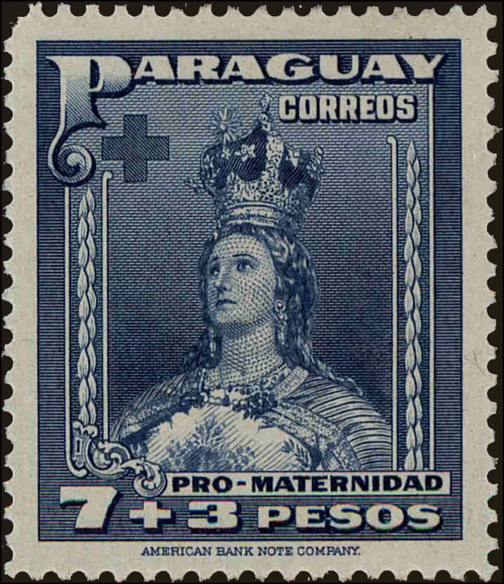Front view of Paraguay B9 collectors stamp