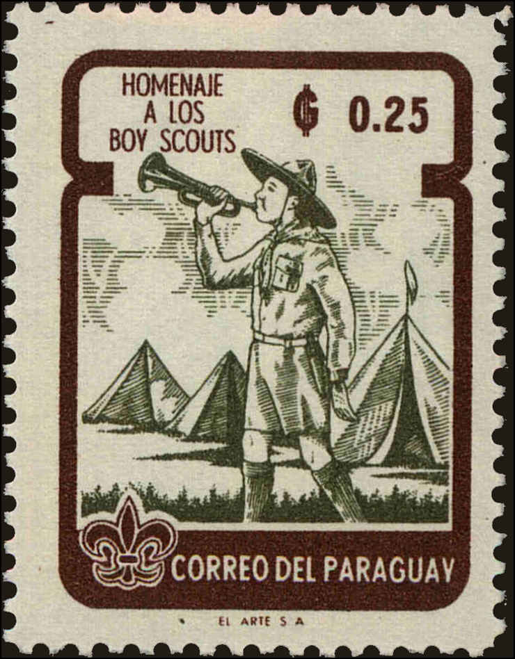Front view of Paraguay 640 collectors stamp
