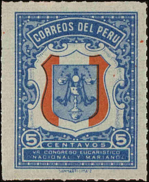 Front view of Peru RA36 collectors stamp