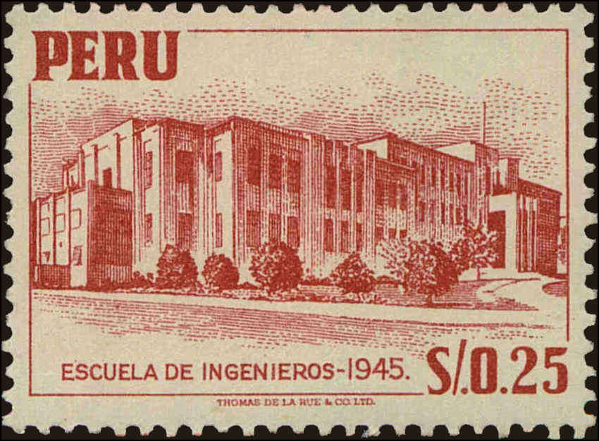 Front view of Peru 462 collectors stamp
