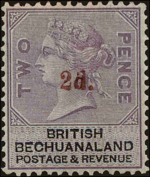 Front view of Bechuanaland 25 collectors stamp