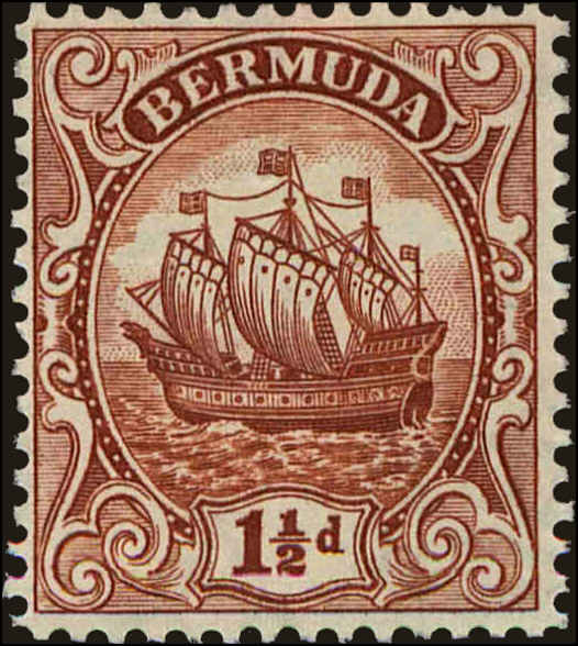 Front view of Bermuda 84 collectors stamp