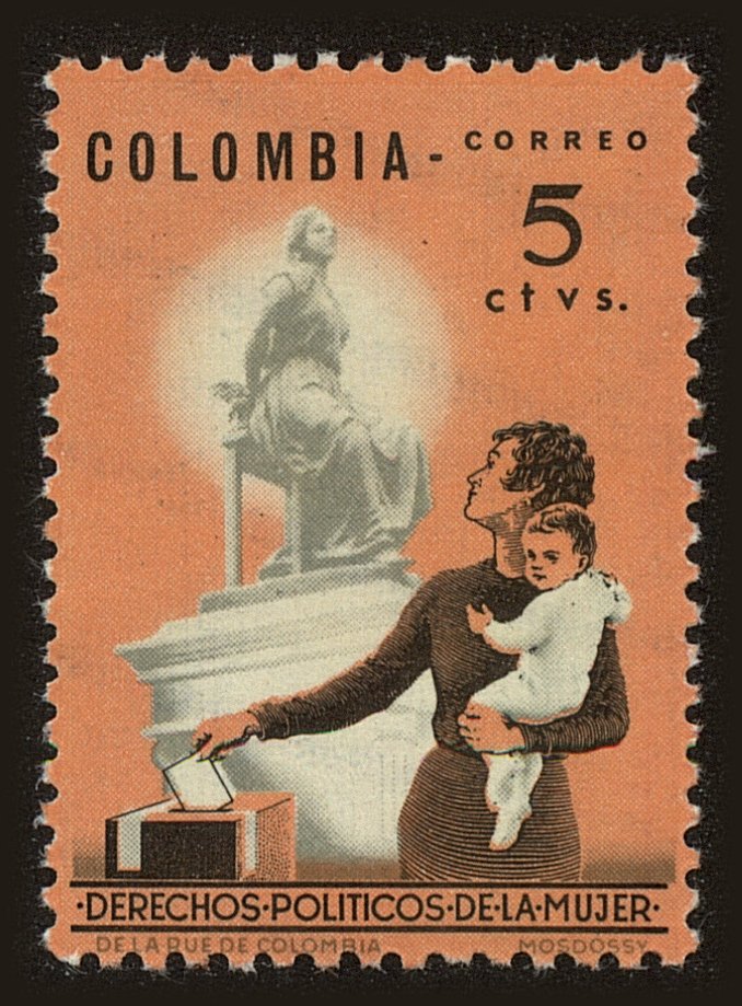 Front view of Colombia 752 collectors stamp