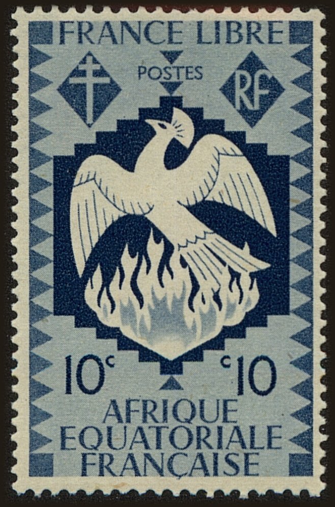 Front view of French Equatorial Africa 143 collectors stamp