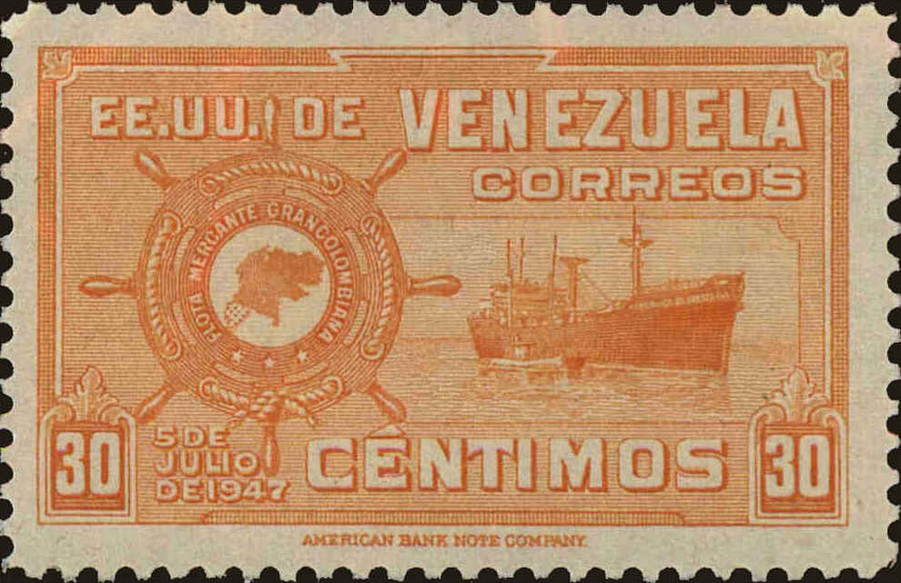 Front view of Venezuela 419 collectors stamp