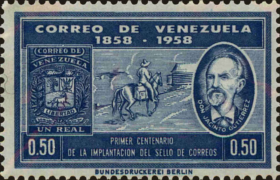 Front view of Venezuela 741 collectors stamp