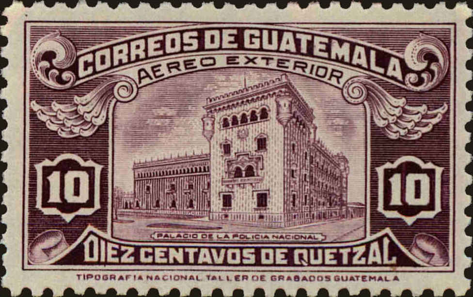 Front view of Guatemala C127 collectors stamp