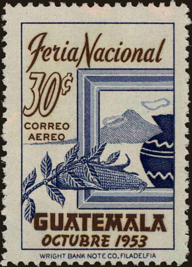 Front view of Guatemala C193 collectors stamp