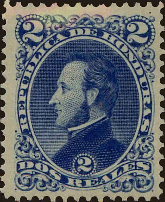 Front view of Honduras 34 collectors stamp