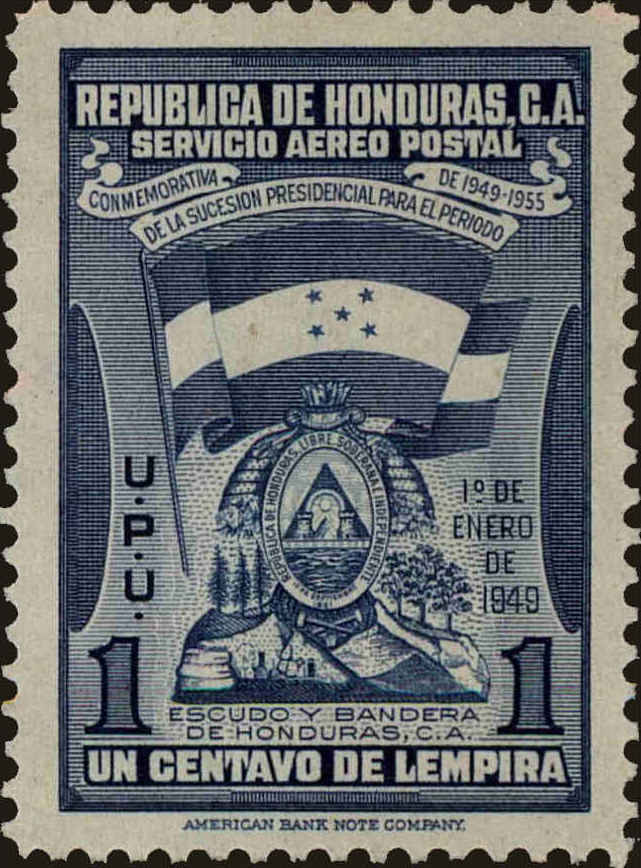 Front view of Honduras C170 collectors stamp