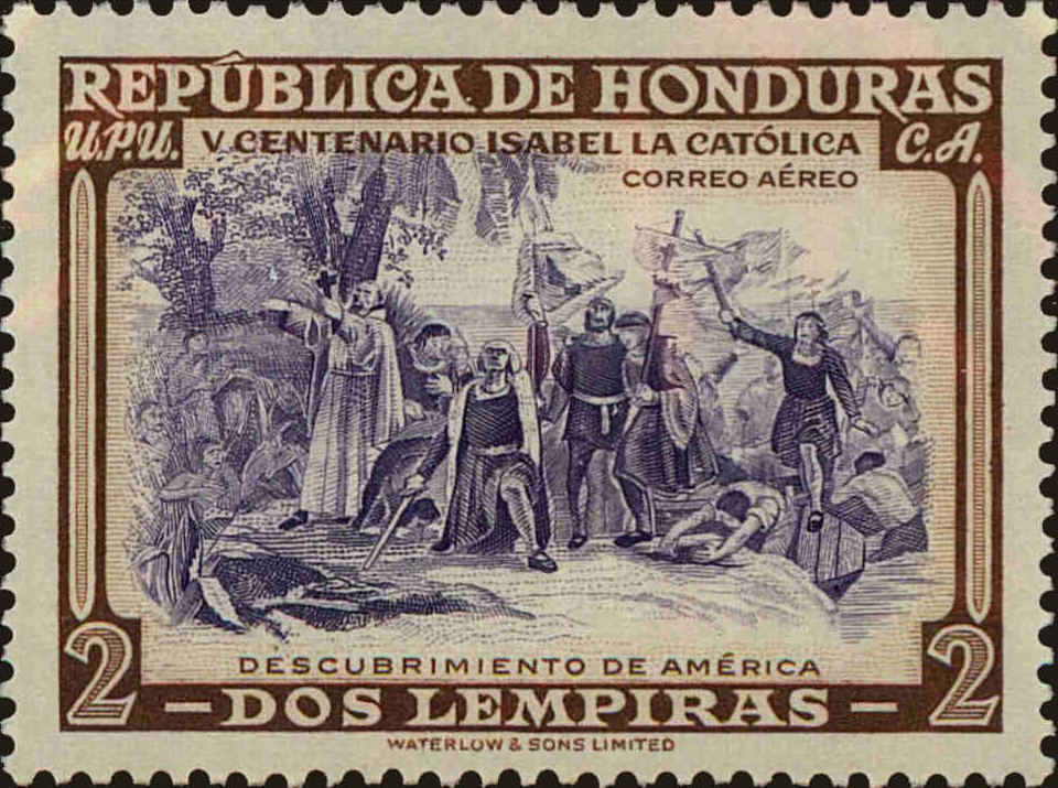 Front view of Honduras C204 collectors stamp