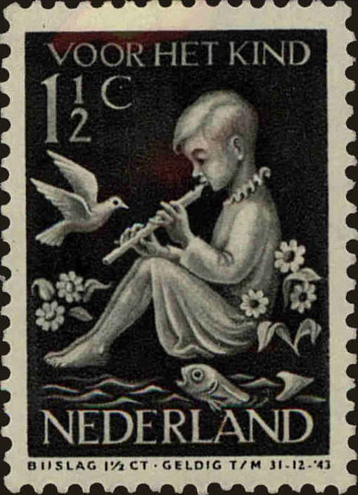 Front view of Netherlands B108 collectors stamp
