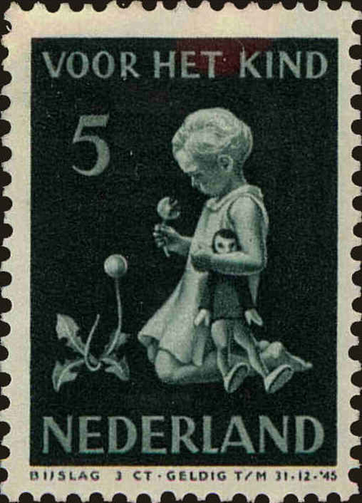 Front view of Netherlands B132 collectors stamp