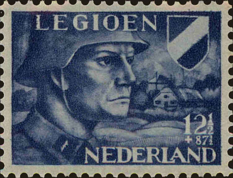 Front view of Netherlands B145 collectors stamp