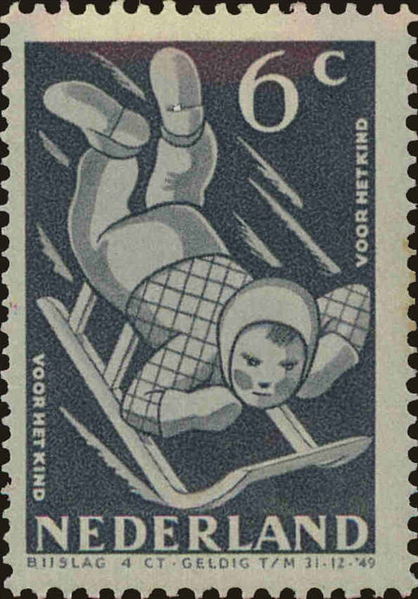 Front view of Netherlands B191 collectors stamp
