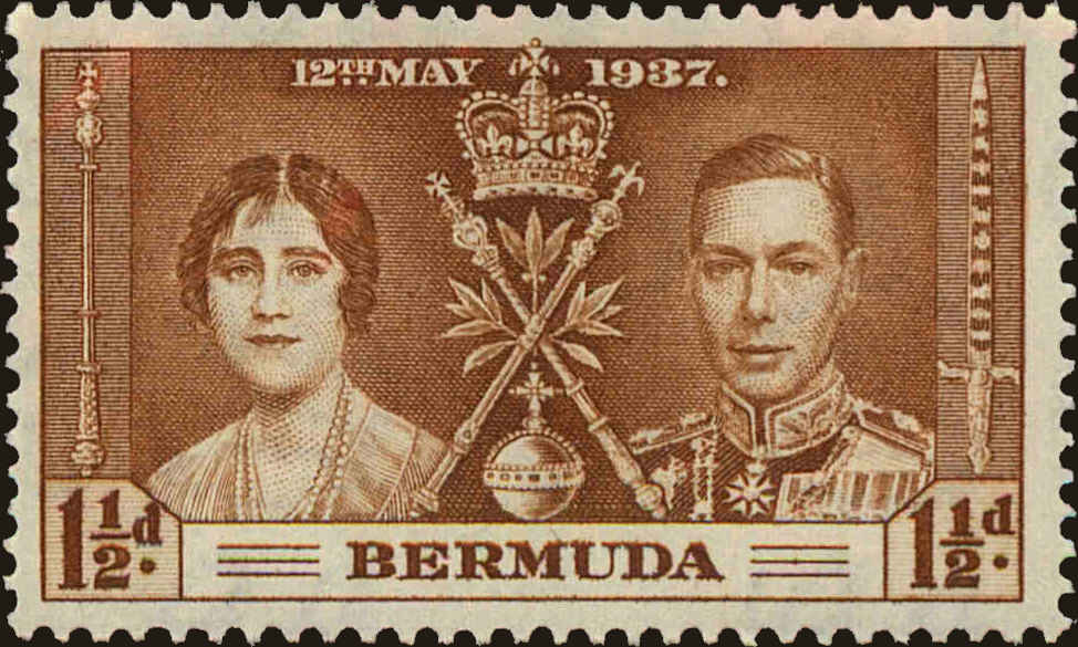 Front view of Bermuda 116 collectors stamp