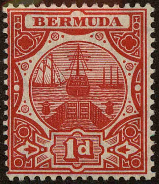 Front view of Bermuda 34 collectors stamp