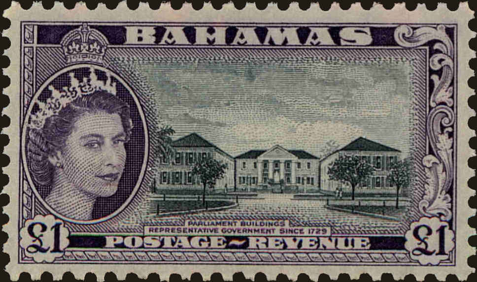 Front view of Bahamas 173 collectors stamp