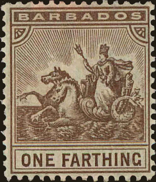Front view of Barbados 91 collectors stamp