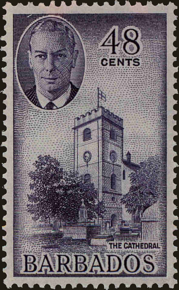 Front view of Barbados 224 collectors stamp