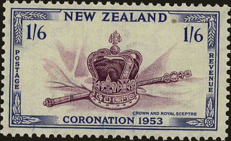 Front view of New Zealand 284 collectors stamp