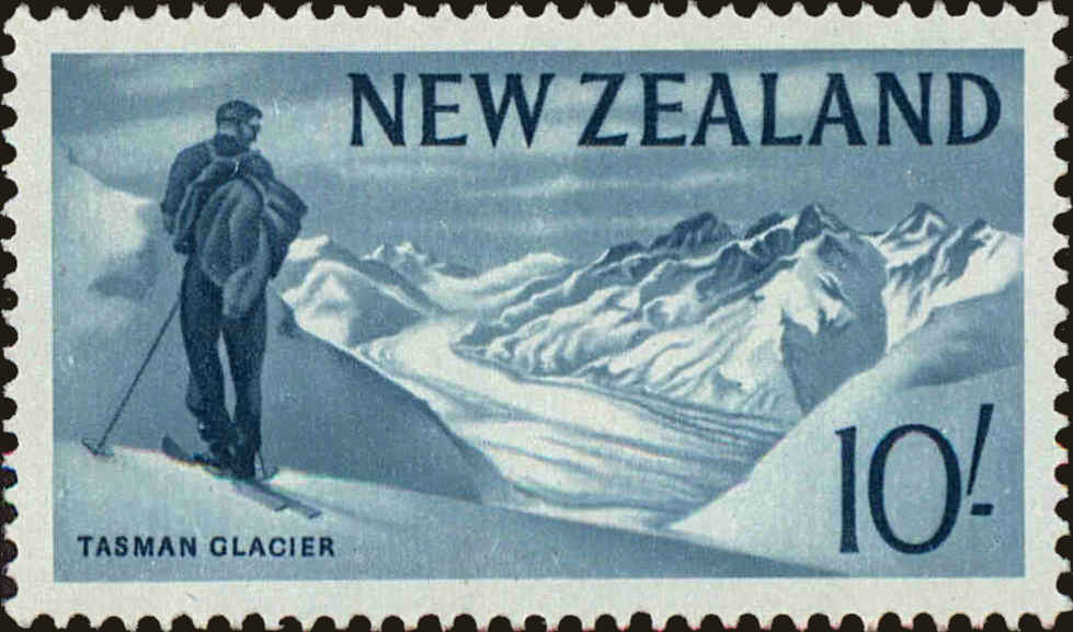 Front view of New Zealand 351 collectors stamp
