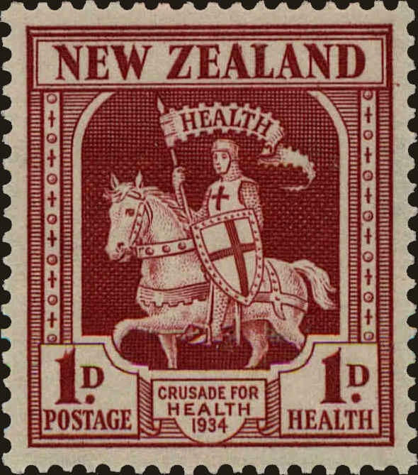Front view of New Zealand B7 collectors stamp