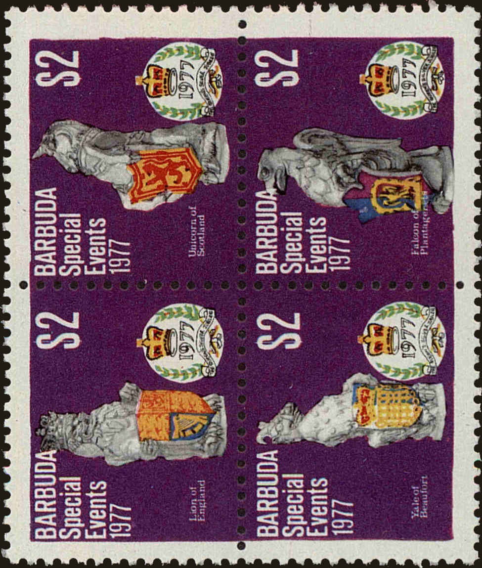 Front view of Barbuda 321 collectors stamp