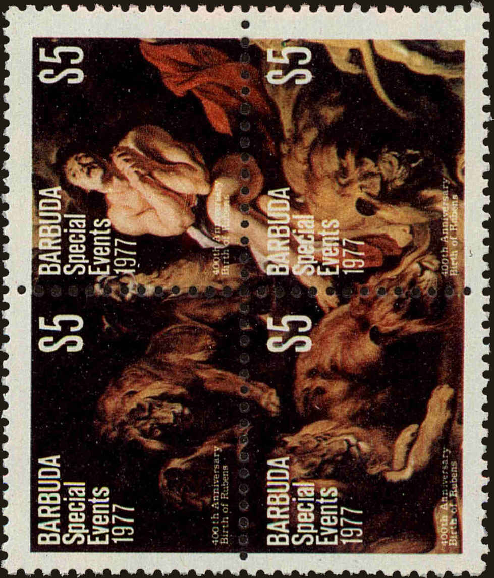 Front view of Barbuda 322 collectors stamp