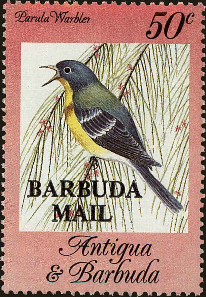 Front view of Barbuda 660 collectors stamp
